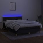 Casa si Gradina - Mobilier - Paturi si accesorii - Paturi - Pat cu arcuri, saltea si LED, negru, 140x200 cm, textil - Infinity.ro