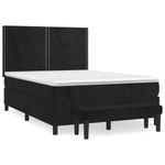 Casa si Gradina - Mobilier - Paturi si accesorii - Paturi - Pat box spring cu saltea, negru, 140x190 cm, catifea - Infinity.ro