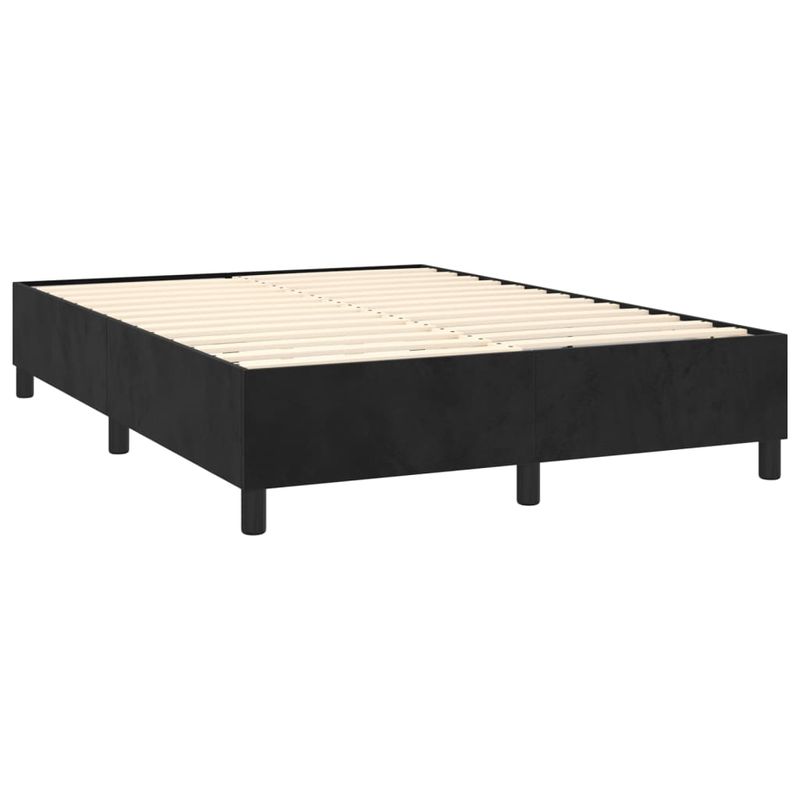 Casa si Gradina - Mobilier - Paturi si accesorii - Paturi - Pat box spring cu saltea, negru, 140x190 cm, catifea - Infinity.ro