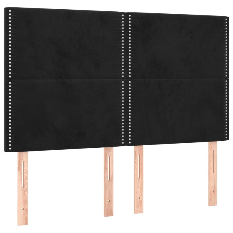 Casa si Gradina - Mobilier - Paturi si accesorii - Paturi - Pat box spring cu saltea, negru, 140x190 cm, catifea - Infinity.ro