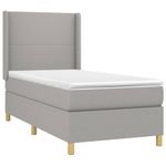 Casa si Gradina - Mobilier - Paturi si accesorii - Paturi - Pat cu arcuri, saltea si LED, gri deschis, 90x200 cm, textil - Infinity.ro
