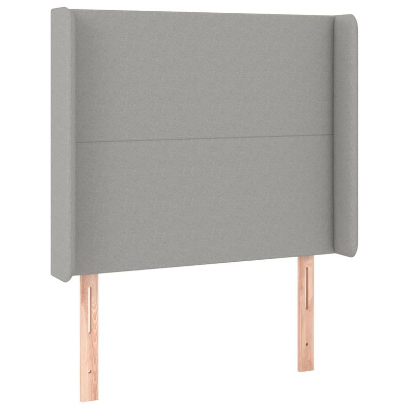 Casa si Gradina - Mobilier - Paturi si accesorii - Paturi - Pat cu arcuri, saltea si LED, gri deschis, 90x200 cm, textil - Infinity.ro