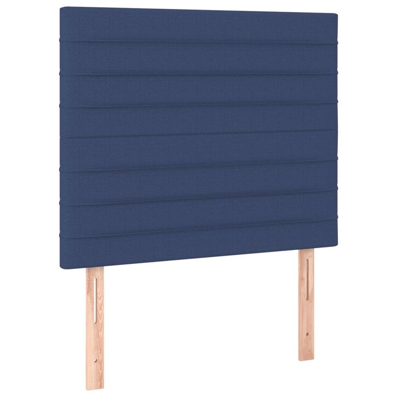 Casa si Gradina - Mobilier - Paturi si accesorii - Paturi - Pat cu arcuri, saltea si LED, albastru, 80x200 cm, textil - Infinity.ro
