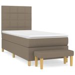 Casa si Gradina - Mobilier - Paturi si accesorii - Paturi - Pat box spring cu saltea, gri taupe, 90x190 cm, textil - Infinity.ro