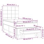 Casa si Gradina - Mobilier - Paturi si accesorii - Paturi - Pat box spring cu saltea, gri taupe, 90x190 cm, textil - Infinity.ro