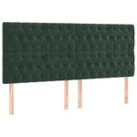 Casa si Gradina - Mobilier - Paturi si accesorii - Paturi - Pat cu arcuri, saltea si LED, verde inchis, 200x200 cm, catifea - Infinity.ro