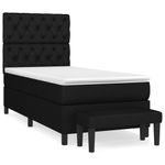 Casa si Gradina - Mobilier - Paturi si accesorii - Paturi - Pat box spring cu saltea, negru, 80x200 cm, textil - Infinity.ro