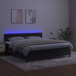 Casa si Gradina - Mobilier - Paturi si accesorii - Paturi - Pat cu arcuri, saltea si LED, negru, 160x200 cm, catifea - Infinity.ro