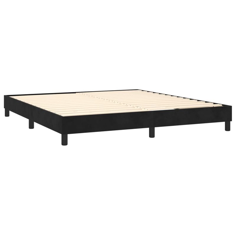 Casa si Gradina - Mobilier - Paturi si accesorii - Paturi - Pat cu arcuri, saltea si LED, negru, 160x200 cm, catifea - Infinity.ro