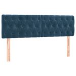 Casa si Gradina - Mobilier - Paturi si accesorii - Paturi - Pat cu arcuri, saltea si LED, bleumarin, 160x200 cm, catifea - Infinity.ro