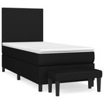 Casa si Gradina - Mobilier - Paturi si accesorii - Paturi - Pat box spring cu saltea, negru, 80x200 cm, textil - Infinity.ro