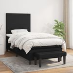 Casa si Gradina - Mobilier - Paturi si accesorii - Paturi - Pat box spring cu saltea, negru, 80x200 cm, textil - Infinity.ro