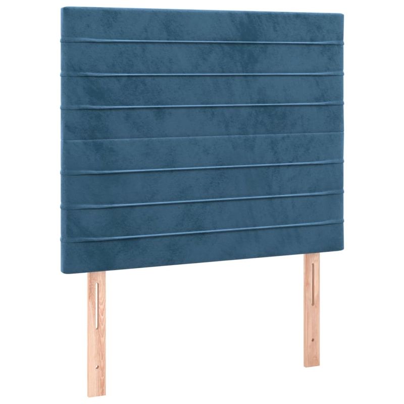 Casa si Gradina - Mobilier - Paturi si accesorii - Paturi - Pat box spring cu saltea, albastru inchis, 90x200 cm, catifea - Infinity.ro
