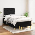 Casa si Gradina - Mobilier - Paturi si accesorii - Paturi - Pat box spring cu saltea, negru, 120x200 cm, textil - Infinity.ro
