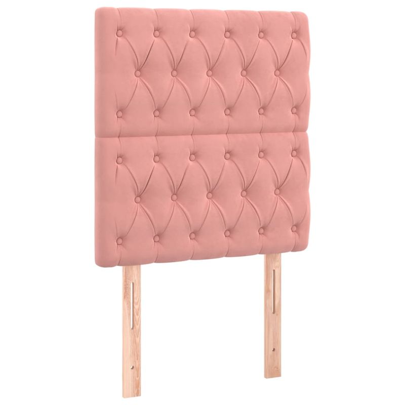 Casa si Gradina - Mobilier - Paturi si accesorii - Paturi - Pat box spring cu saltea, roz, 80x200 cm, catifea - Infinity.ro