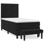 Casa si Gradina - Mobilier - Paturi si accesorii - Paturi - Pat box spring cu saltea, negru, 80x200 cm, catifea - Infinity.ro