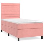 Casa si Gradina - Mobilier - Paturi si accesorii - Paturi - Pat box spring cu saltea, roz, 80x200 cm, catifea - Infinity.ro