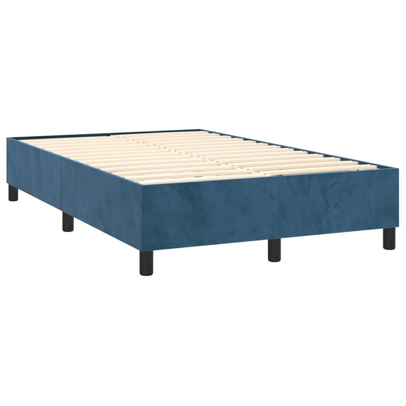 Casa si Gradina - Mobilier - Paturi si accesorii - Paturi - Pat box spring cu saltea, albastru inchis, 120x200 cm, catifea - Infinity.ro
