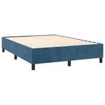 Casa si Gradina - Mobilier - Paturi si accesorii - Paturi - Pat box spring cu saltea, albastru inchis, 140x190 cm, catifea - Infinity.ro