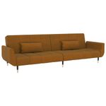 Casa si Gradina - Mobilier - Canapele si coltare - Canapele - Canapea extensibila cu 2 locuri, 2 perne, maro, catifea - Infinity.ro