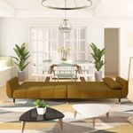 Casa si Gradina - Mobilier - Canapele si coltare - Canapele - Canapea extensibila cu 2 locuri, 2 perne, maro, catifea - Infinity.ro