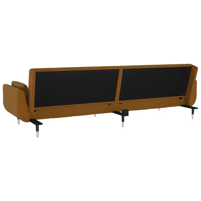 Casa si Gradina - Mobilier - Canapele si coltare - Canapele - Canapea extensibila cu 2 locuri, 2 perne, maro, catifea - Infinity.ro