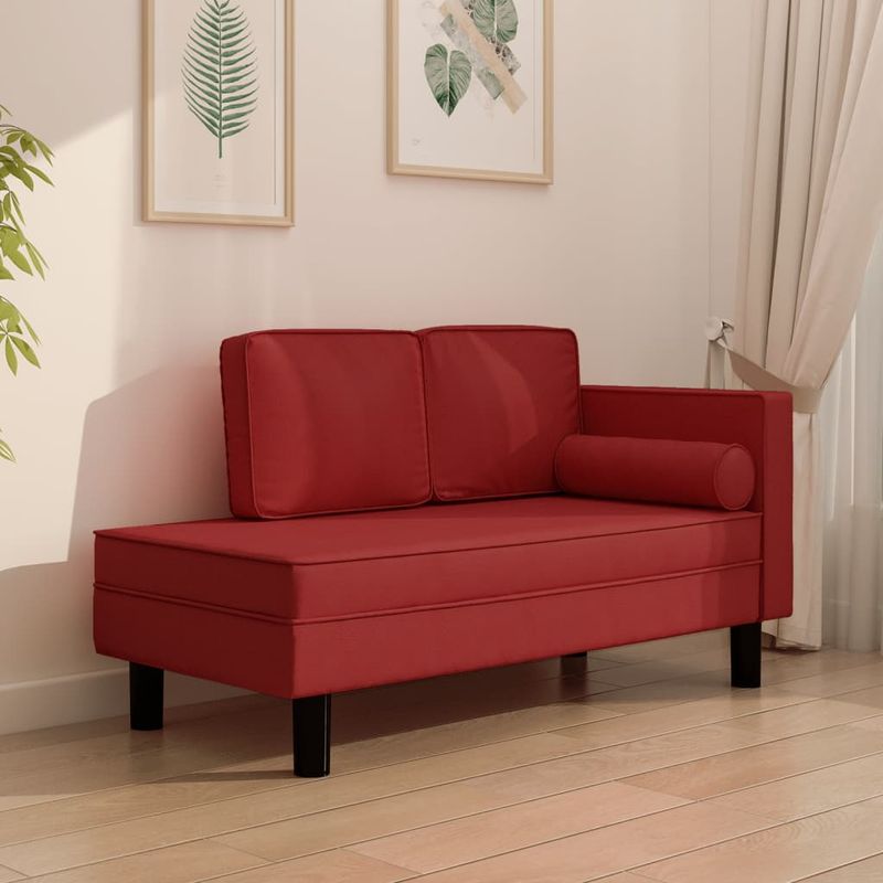 Casa si Gradina - Mobilier - Canapele si coltare - Coltare - Coltar cu perne si suport, rosu vin, piele artificiala - Infinity.ro