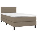 Casa si Gradina - Mobilier - Paturi si accesorii - Paturi - Pat cu arcuri, saltea si LED, gri taupe, 90x190 cm, textil - Infinity.ro