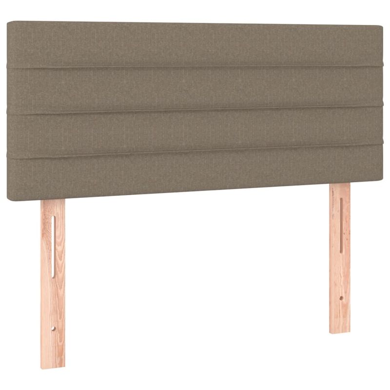Casa si Gradina - Mobilier - Paturi si accesorii - Paturi - Pat cu arcuri, saltea si LED, gri taupe, 90x190 cm, textil - Infinity.ro