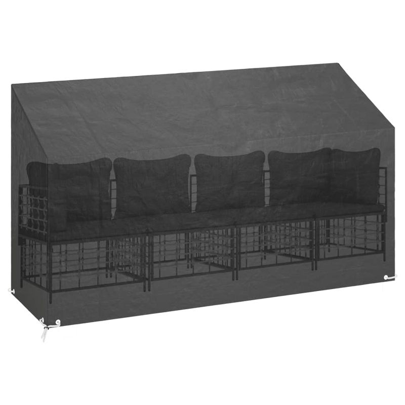 Casa si Gradina - Textile si covoare - Huse pentru mobilier - Huse banca gradina 2 buc 12 ocheti, 210x70x70/88 cm polietilena - Infinity.ro