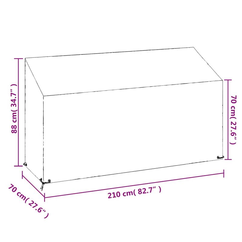 Casa si Gradina - Textile si covoare - Huse pentru mobilier - Huse banca gradina 2 buc 12 ocheti, 210x70x70/88 cm polietilena - Infinity.ro