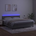 Casa si Gradina - Mobilier - Paturi si accesorii - Paturi - Pat cu arcuri, saltea si LED, gri deschis, 160x200 cm, catifea - Infinity.ro