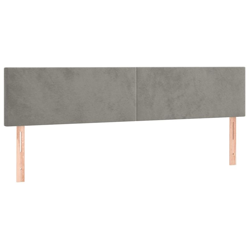 Casa si Gradina - Mobilier - Paturi si accesorii - Paturi - Pat cu arcuri, saltea si LED, gri deschis, 160x200 cm, catifea - Infinity.ro
