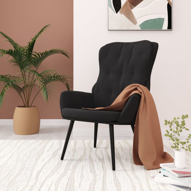 Casa si Gradina - Mobilier - Scaune si fotolii - Fotolii - Fotoliu de relaxare, negru, catifea - Infinity.ro