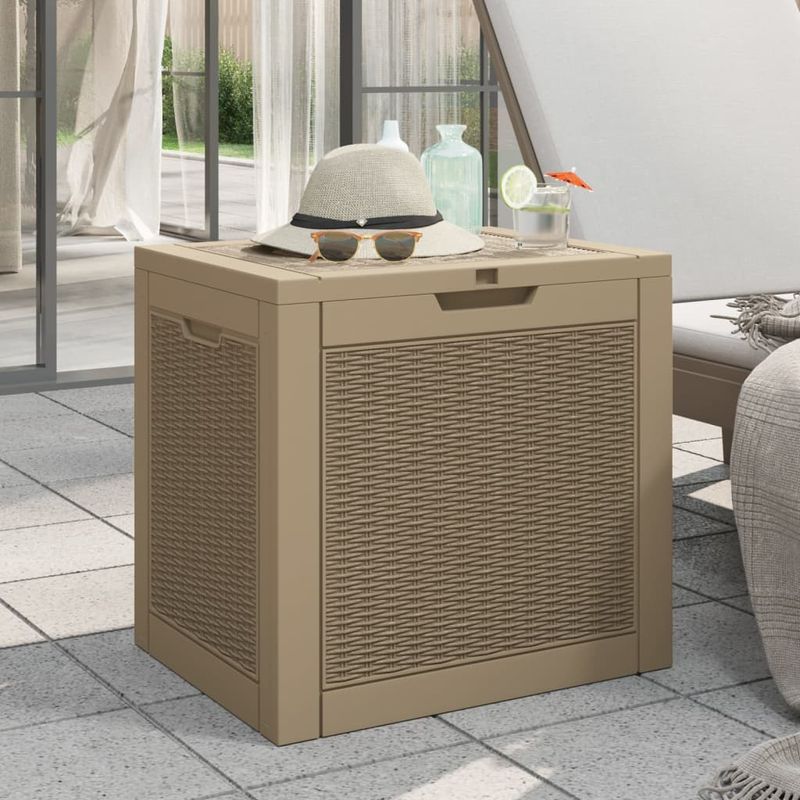 Casa si Gradina - Gradina si terasa - Mobilier exterior - Dulapuri si lazi depozitare exterior - Lada depozitare de gradina, maro, 55,5x43x53 cm, polipropilena - Infinity.ro