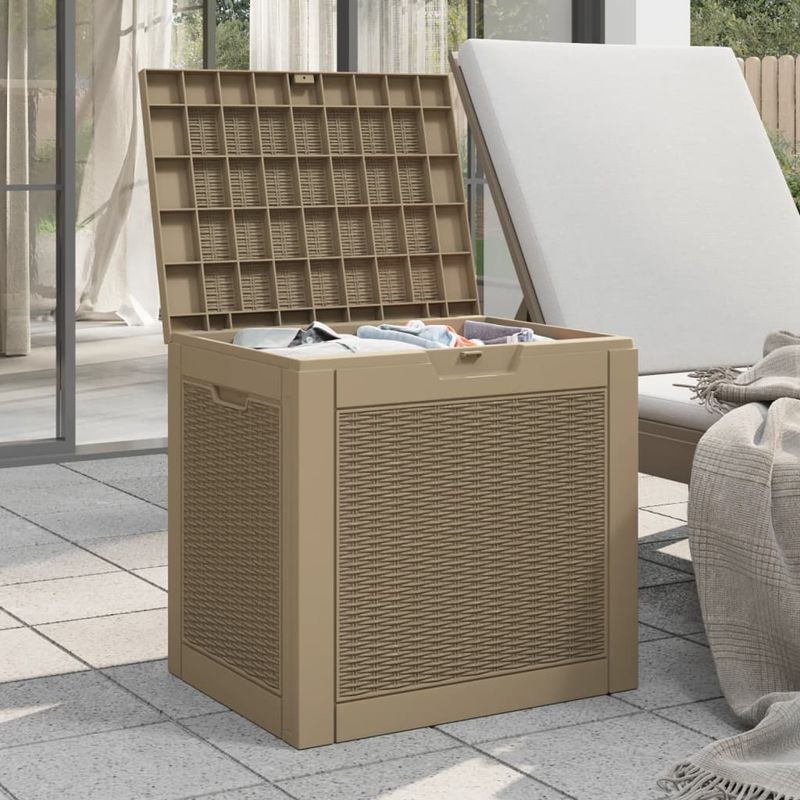 Casa si Gradina - Gradina si terasa - Mobilier exterior - Dulapuri si lazi depozitare exterior - Lada depozitare de gradina, maro, 55,5x43x53 cm, polipropilena - Infinity.ro
