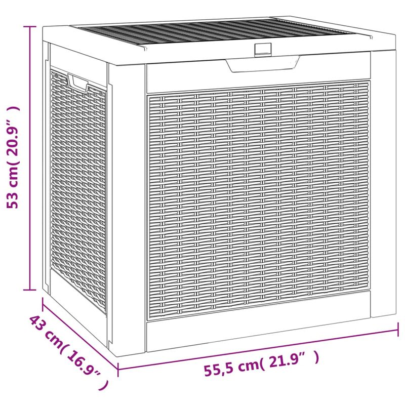 Casa si Gradina - Gradina si terasa - Mobilier exterior - Dulapuri si lazi depozitare exterior - Lada depozitare de gradina, maro, 55,5x43x53 cm, polipropilena - Infinity.ro