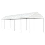 Casa si Gradina - Gradina si terasa - Umbrele si pavilioane - Pavilioane - Foisor cu acoperis, alb, 11,15x2,28x2,69 m, polietilena - Infinity.ro