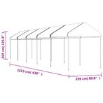 Casa si Gradina - Gradina si terasa - Umbrele si pavilioane - Pavilioane - Foisor cu acoperis, alb, 11,15x2,28x2,69 m, polietilena - Infinity.ro