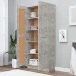 Casa si Gradina - Mobilier - Biblioteci si rafturi - Biblioteci - Biblioteca, gri beton, 82,5 x 30,5 x 185,5 cm, PAL - Infinity.ro