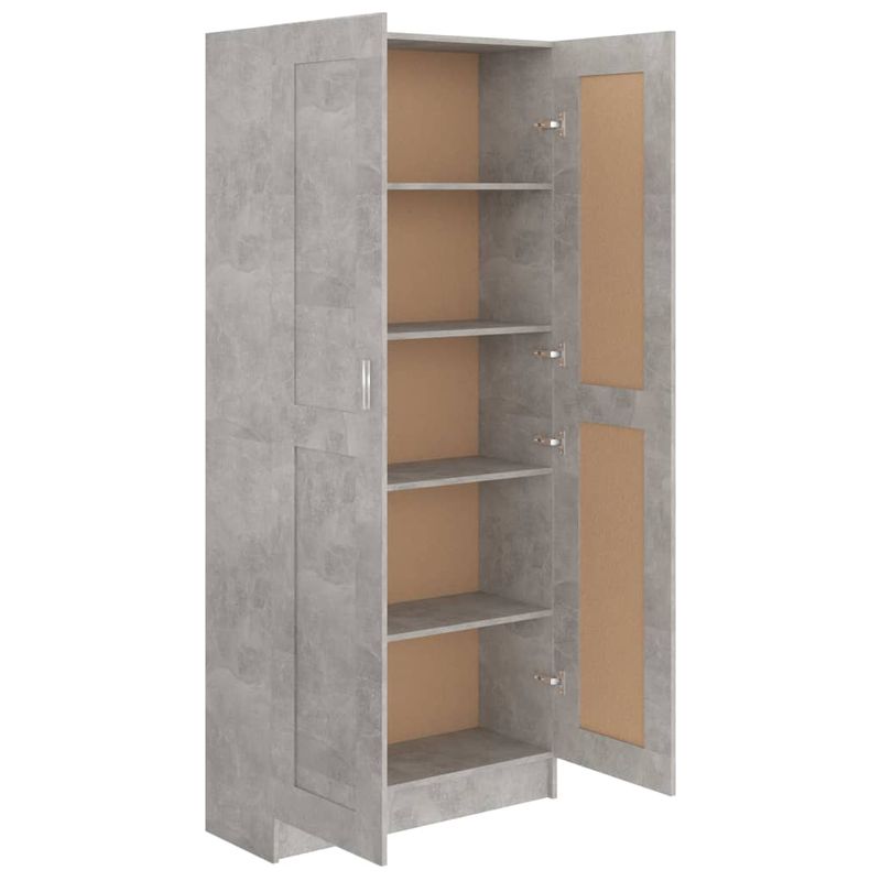 Casa si Gradina - Mobilier - Biblioteci si rafturi - Biblioteci - Biblioteca, gri beton, 82,5 x 30,5 x 185,5 cm, PAL - Infinity.ro