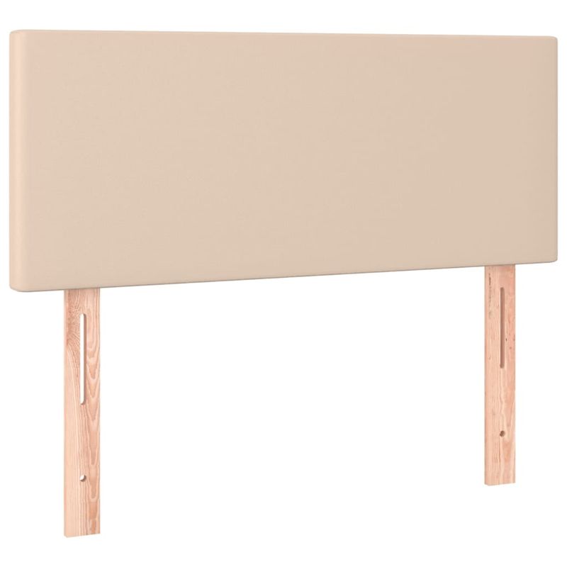 Casa si Gradina - Mobilier - Paturi si accesorii - Paturi - Pat cu arcuri, cu saltea si LED cappuccino 100x200 cm piele eco - Infinity.ro