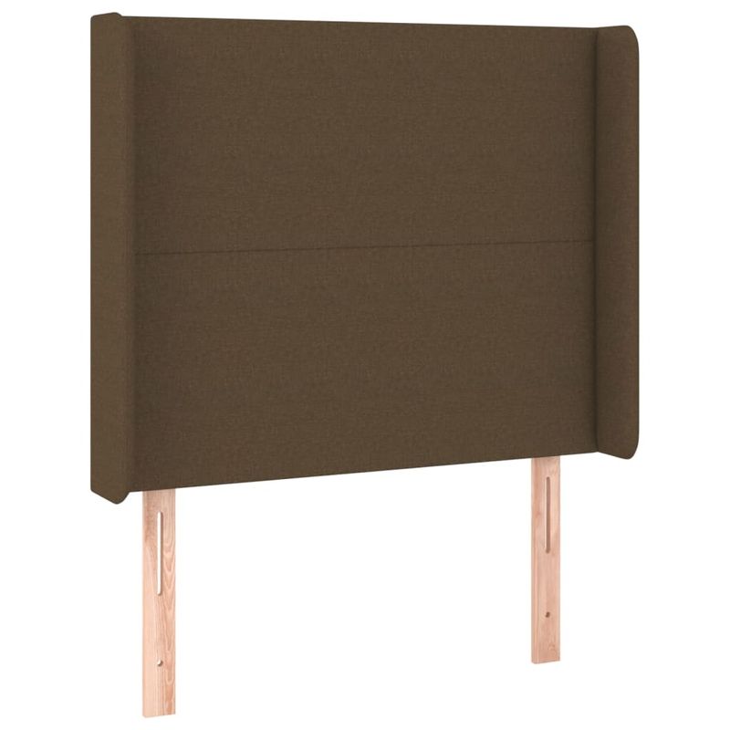 Casa si Gradina - Mobilier - Paturi si accesorii - Paturi - Pat cu arcuri, saltea si LED, maro inchis, 90x190 cm, textil - Infinity.ro