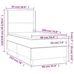 Casa si Gradina - Mobilier - Paturi si accesorii - Paturi - Pat cu arcuri, saltea si LED, maro inchis, 90x190 cm, textil - Infinity.ro