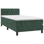 Casa si Gradina - Mobilier - Paturi si accesorii - Paturi - Pat box spring cu saltea, verde inchis, 90x200 cm, catifea - Infinity.ro