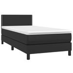 Casa si Gradina - Mobilier - Paturi si accesorii - Paturi - Pat cu arcuri, saltea si LED, negru, 90x200 cm, piele ecologica - Infinity.ro