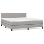 Casa si Gradina - Mobilier - Paturi si accesorii - Paturi - Pat continental cu saltea, gri deschis, 160x200 cm, textil - Infinity.ro
