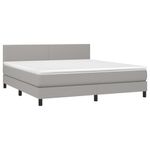 Casa si Gradina - Mobilier - Paturi si accesorii - Paturi - Pat continental cu saltea, gri deschis, 160x200 cm, textil - Infinity.ro