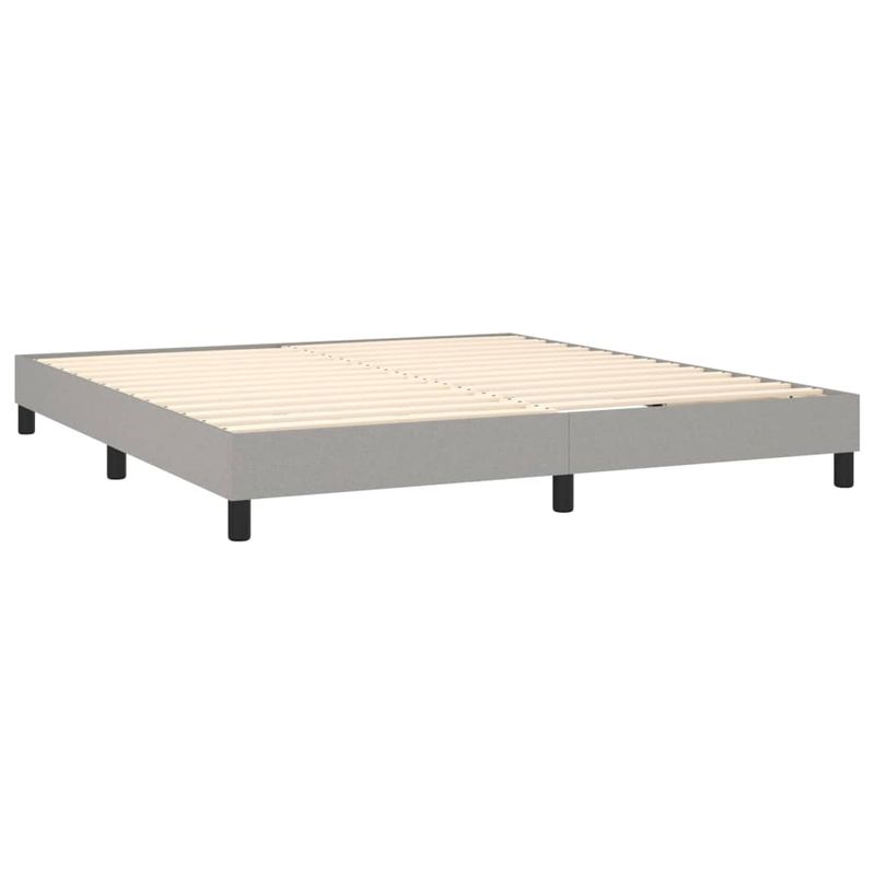 Casa si Gradina - Mobilier - Paturi si accesorii - Paturi - Pat continental cu saltea, gri deschis, 160x200 cm, textil - Infinity.ro