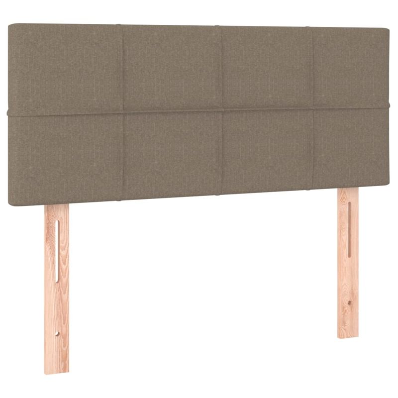 Casa si Gradina - Mobilier - Paturi si accesorii - Paturi - Pat cu arcuri, saltea si LED, gri taupe, 80x200 cm, textil - Infinity.ro